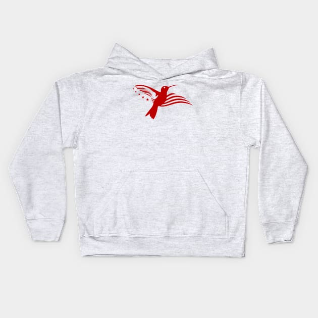 hummingbird in red color Kids Hoodie by SASTRAVILA